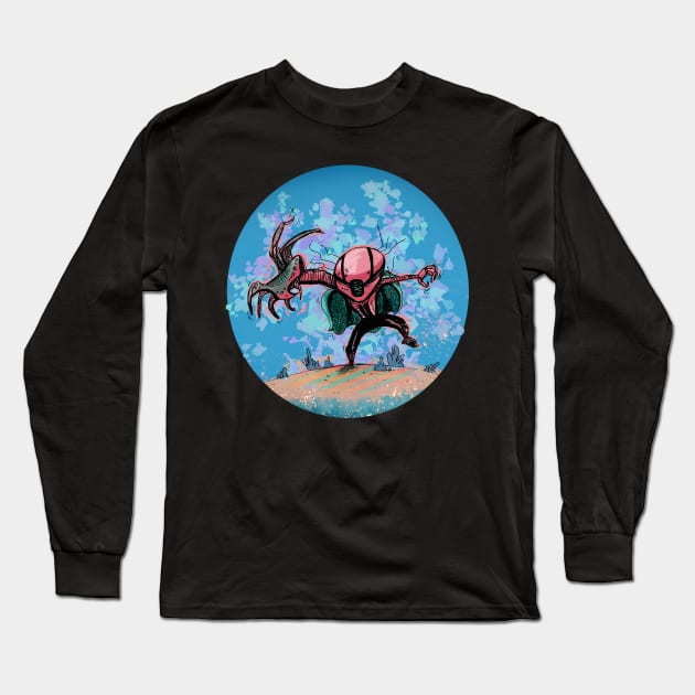 Crazy Robot Long Sleeve T-Shirt by THERENDERSHOW